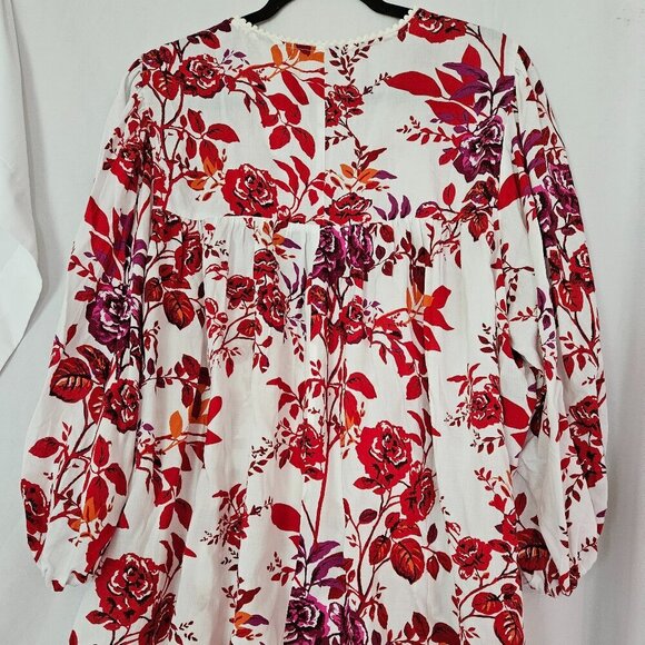 STELLA & GINGER White Floral Pattern Woven Shirt 1X - Picture 6 of 10